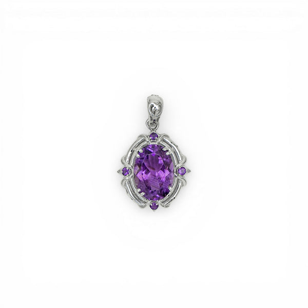 Sterling Silver Amethyst Pendant SSP256