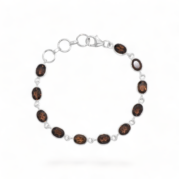 Sterling Silver Smoky Quartz Bracelet SSBR64