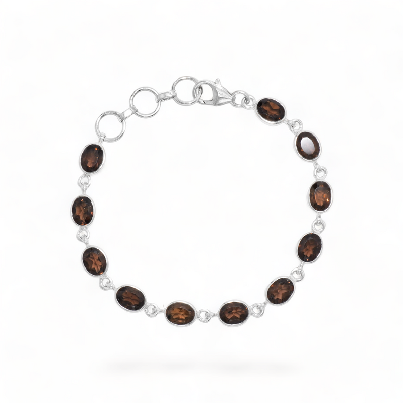 Sterling Silver Smoky Quartz Bracelet SSBR64