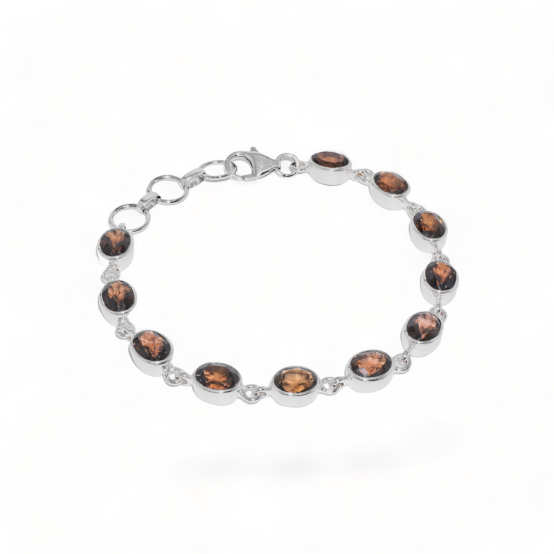 Sterling Silver Smoky Quartz Bracelet SSBR64