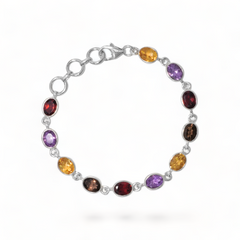 Sterling Silver Multi gemstone Bracelet SSBR64