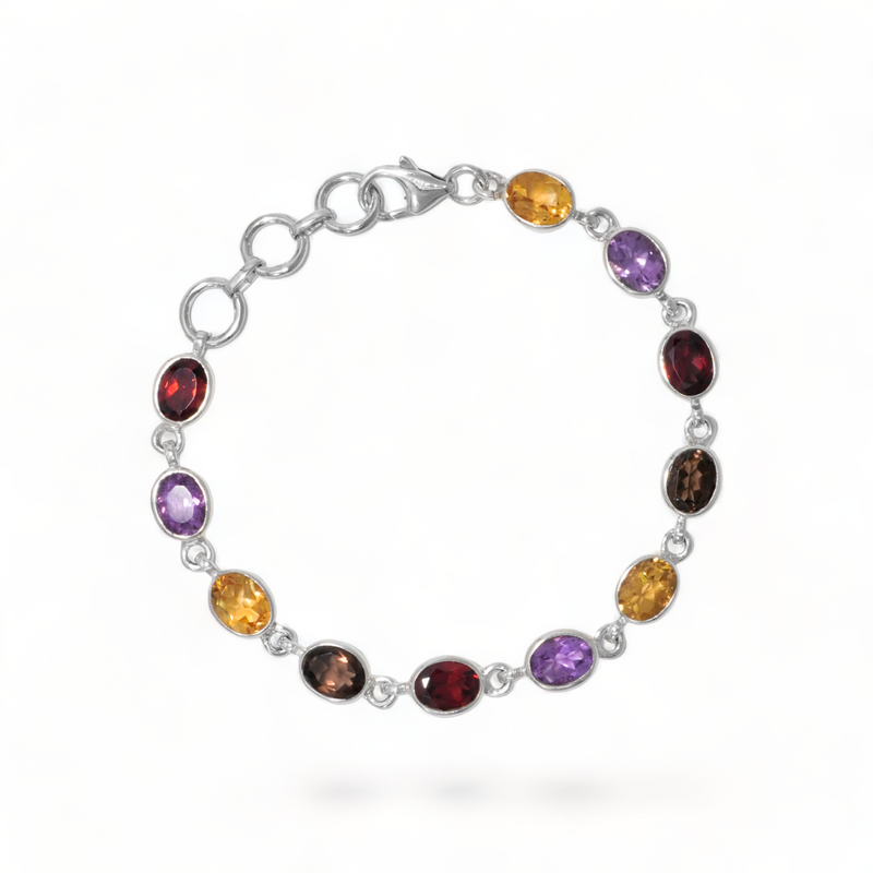 Sterling Silver Multi gemstone Bracelet SSBR64