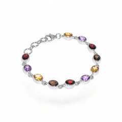 Sterling Silver Multi gemstone Bracelet SSBR64