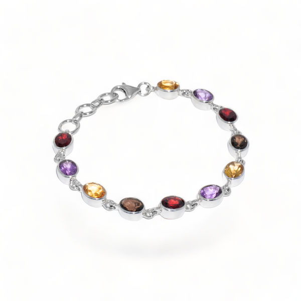 Sterling Silver Multi gemstone Bracelet SSBR64