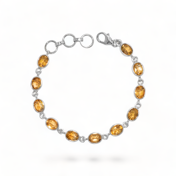 Sterling Silver Citrine Bracelet SSBR64