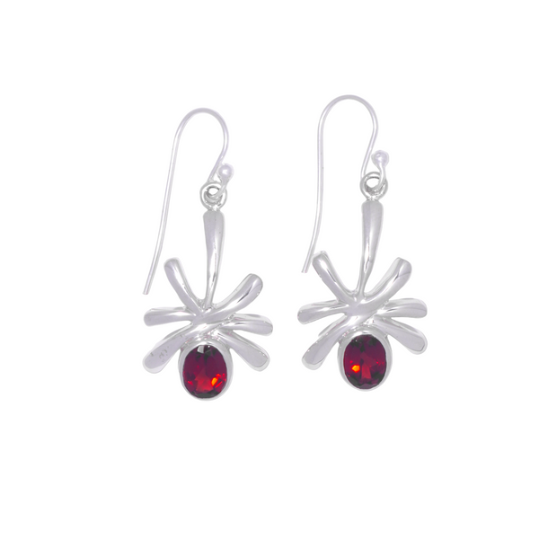 Sterling Silver Garnet Earrings SSER184