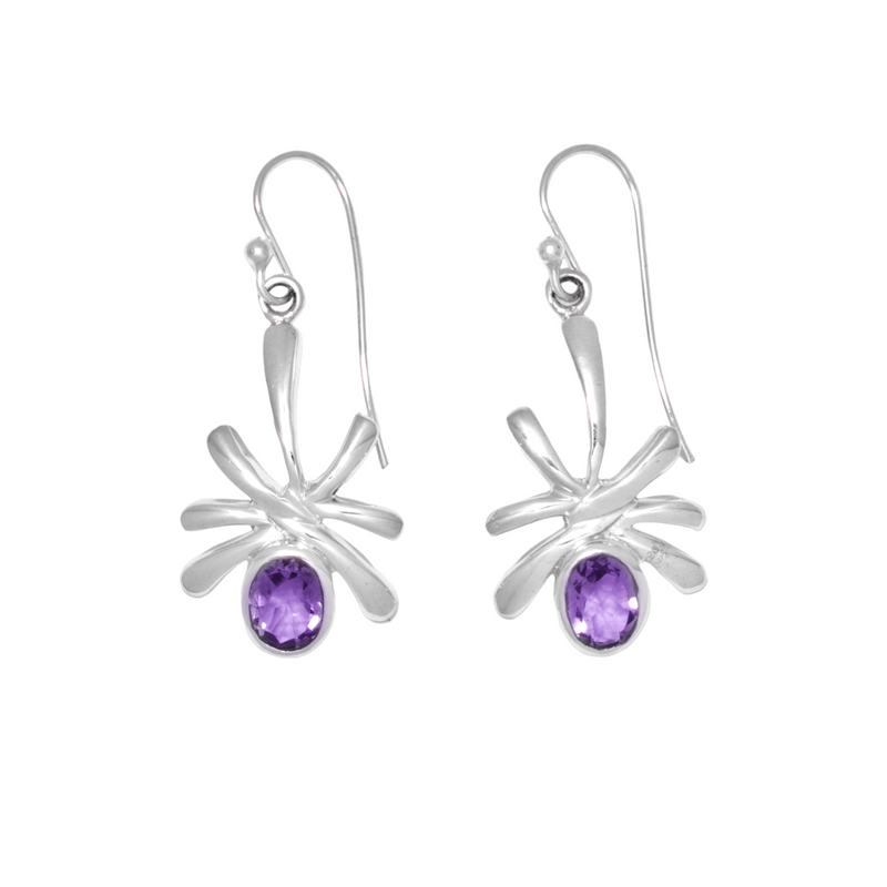 Sterling Silver Amethyst Earrings SSER184