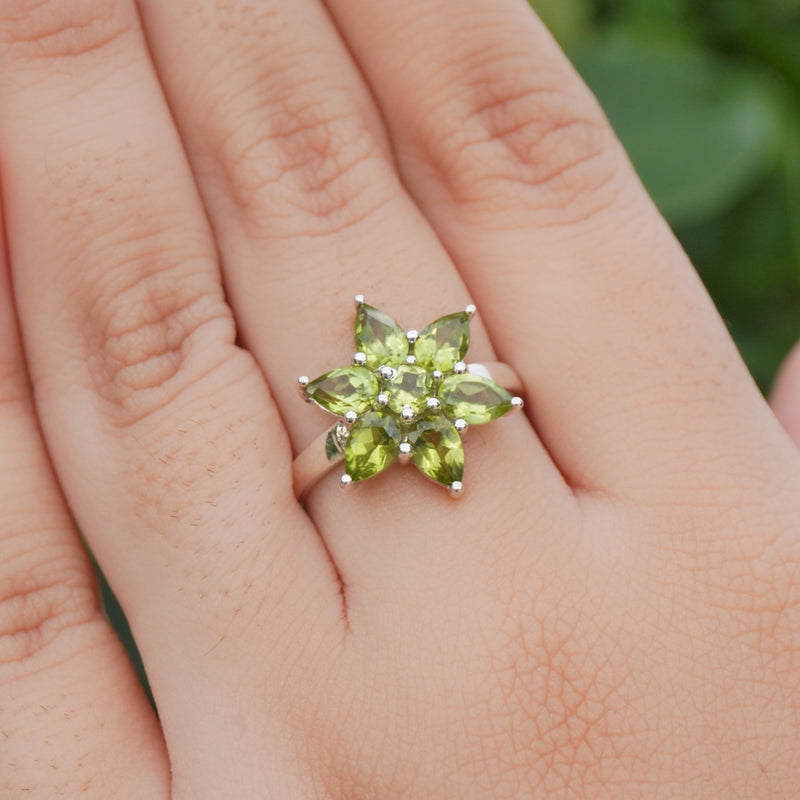 Sterling Silver Peridot Ring SSR153