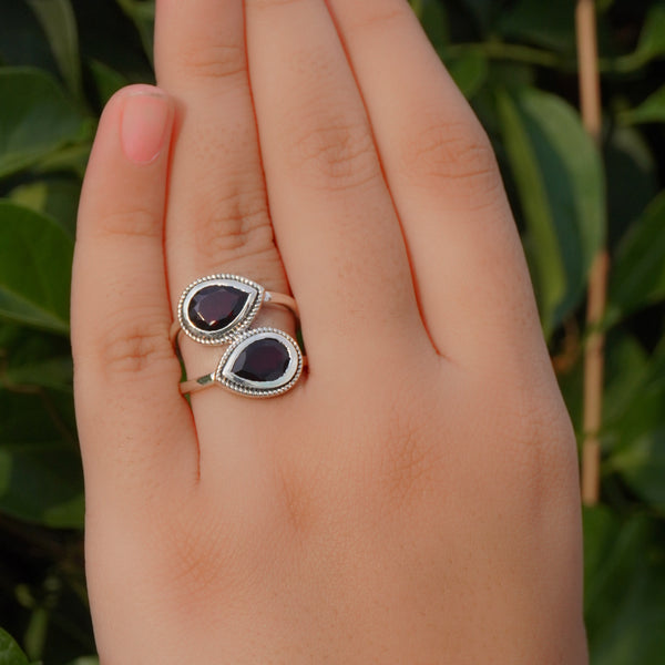 Sterling Silver Garnet Ring SSR322