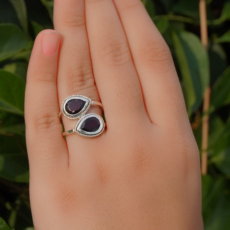 Sterling Silver Garnet Ring SSR322