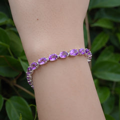 Sterling Silver Amethyst Bracelet SSBR82