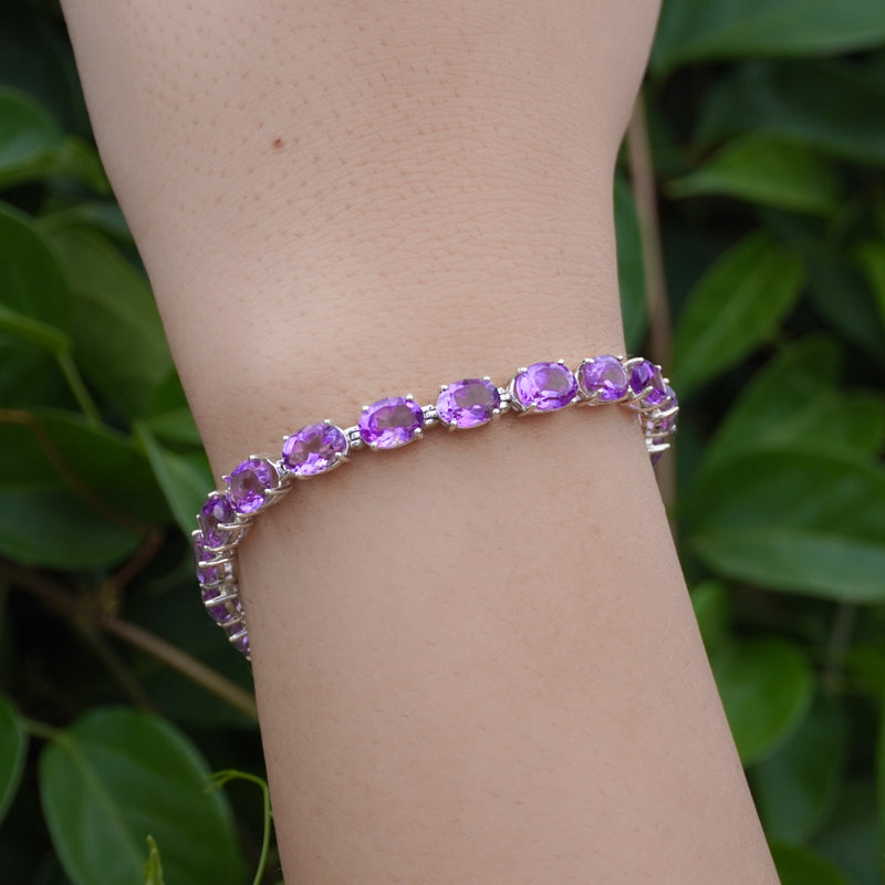 Sterling Silver Amethyst Bracelet SSBR82