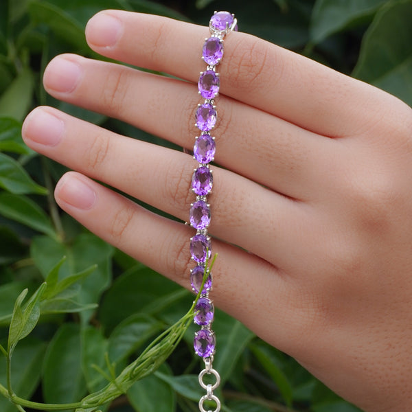 Sterling Silver Amethyst Bracelet SSBR82