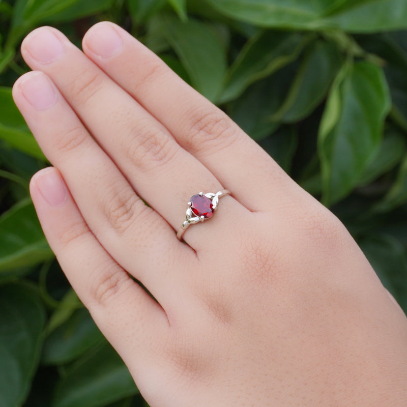 Sterling Silver Garnet Ring SSR326
