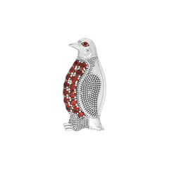 Sterling Silver Garnet Penguin Pendant SSP59