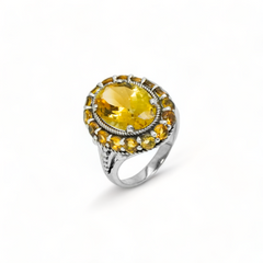 Sterling Silver Citrine Ring SSR112