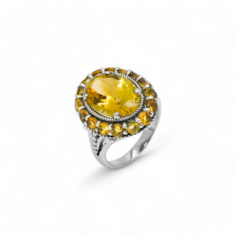 Sterling Silver Citrine Ring SSR112