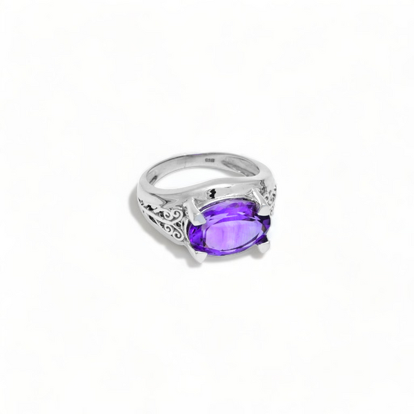 Sterling Silver Amethyst Ring SSR329