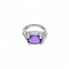 Sterling Silver Amethyst Ring SSR329