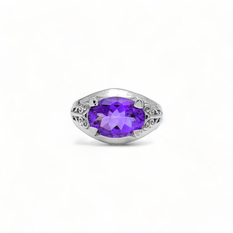 Sterling Silver Amethyst Ring SSR329