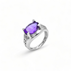 Sterling Silver Amethyst Ring SSR329