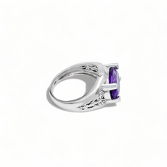 Sterling Silver Amethyst Ring SSR329