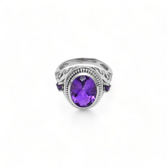 Sterling Silver Amethyst Ring SSR330