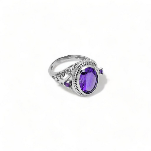 Sterling Silver Amethyst Ring SSR330