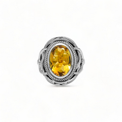 Sterling Silver Citrine Ring SSR331