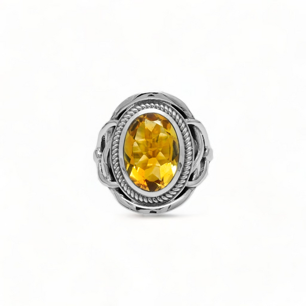 Sterling Silver Citrine Ring SSR331