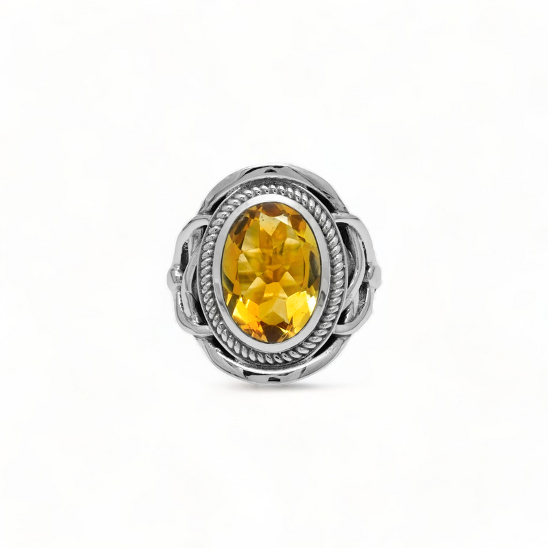 Sterling Silver Citrine Ring SSR331