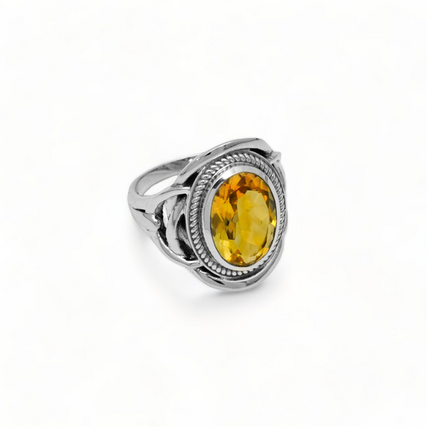 Sterling Silver Citrine Ring SSR331