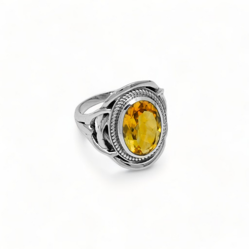Sterling Silver Citrine Ring SSR331