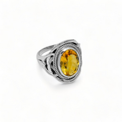 Sterling Silver Citrine Ring SSR331