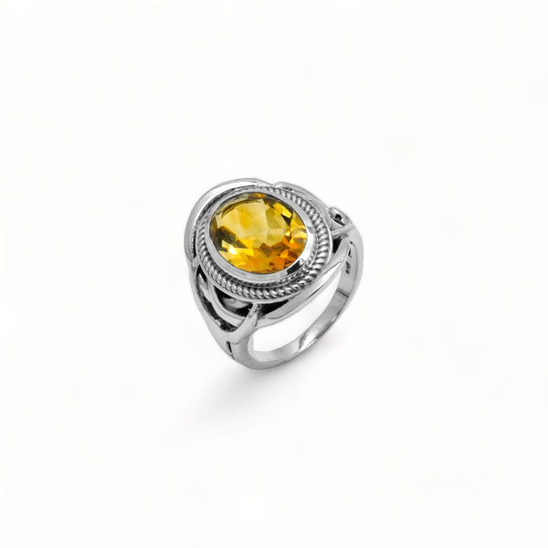 Sterling Silver Citrine Ring SSR331