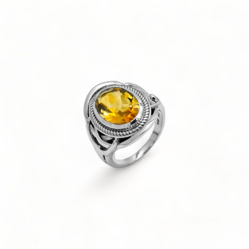 Sterling Silver Citrine Ring SSR331