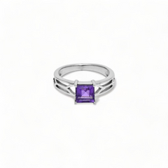 Sterling Silver Amethyst Ring SSR333