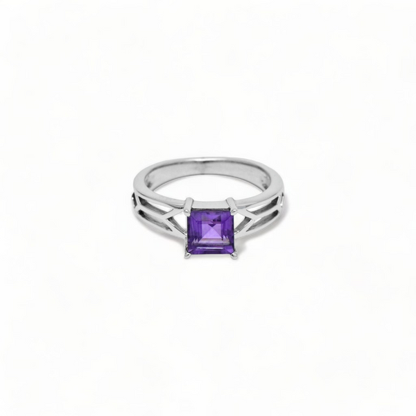 Sterling Silver Amethyst Ring SSR333