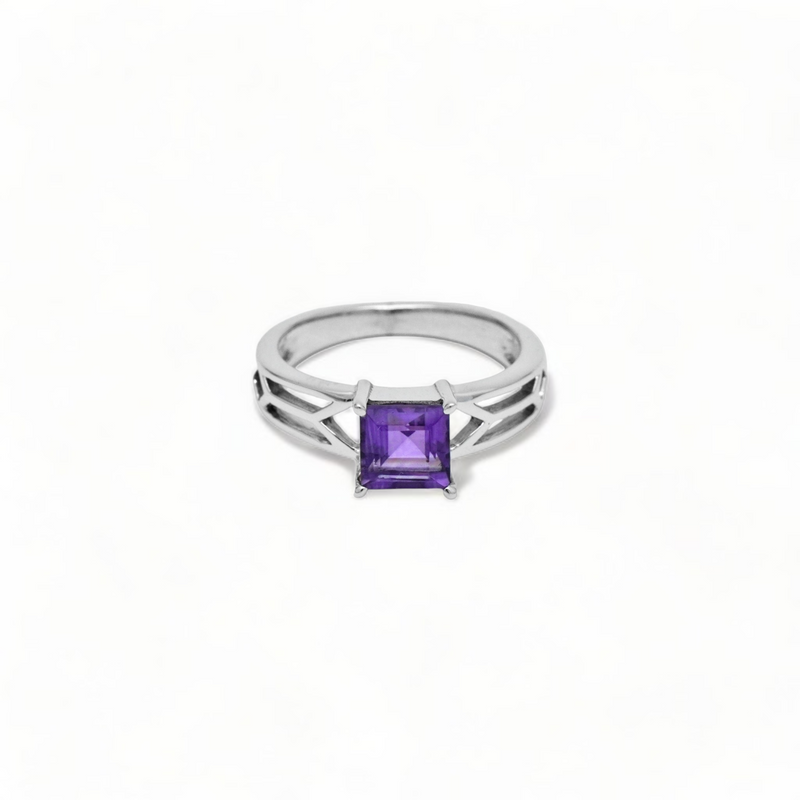 Sterling Silver Amethyst Ring SSR333