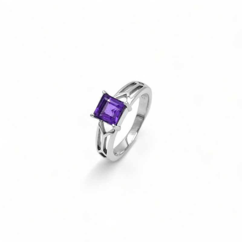 Sterling Silver Amethyst Ring SSR333