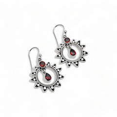 Sterling Silver Garnet Earrings SSER205