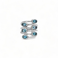 Sterling Silver Blue Topaz Ring SSR162