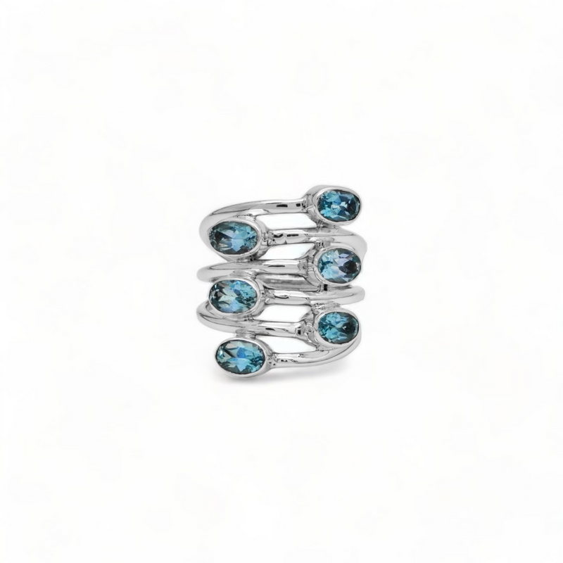 Sterling Silver Blue Topaz Ring SSR162