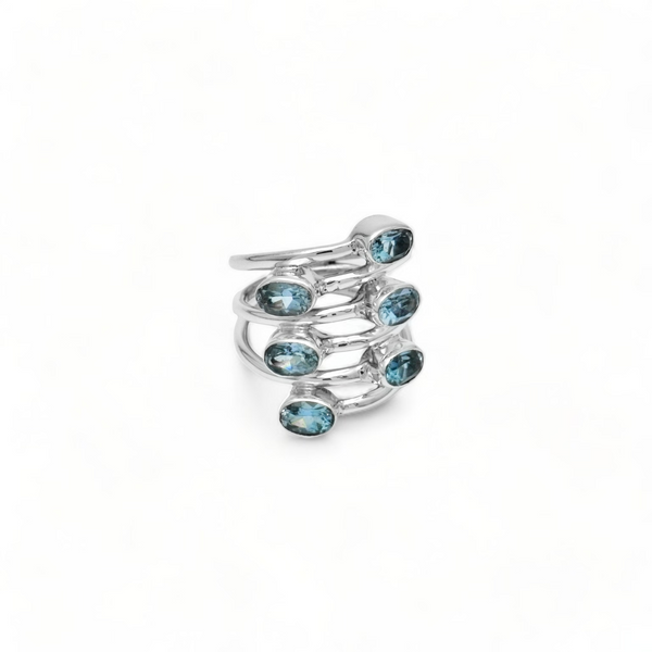 Sterling Silver Blue Topaz Ring SSR162