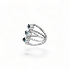 Sterling Silver Blue Topaz Ring SSR162
