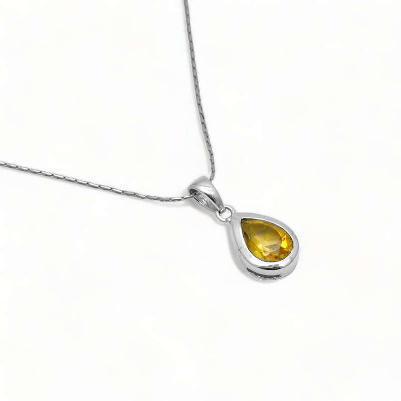 Sterling Silver Citrine Pendant SSP206