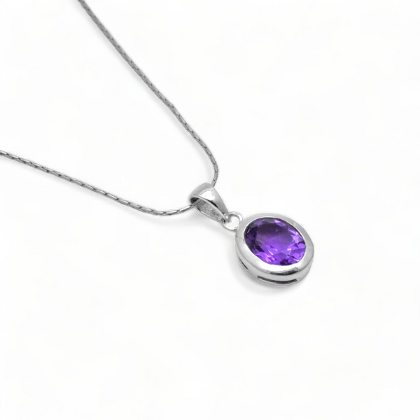 Sterling Silver Amethyst Pendant SSP205