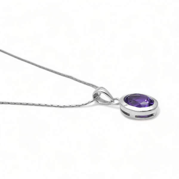 Sterling Silver Amethyst Pendant SSP205