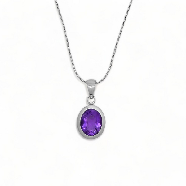 Sterling Silver Amethyst Pendant SSP205