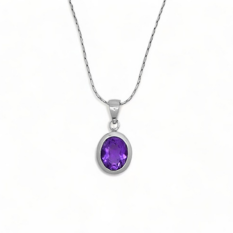 Sterling Silver Amethyst Pendant SSP205